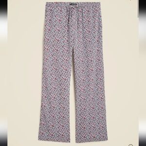 J. Crew Floral Poppy Wide-Leg Trouser